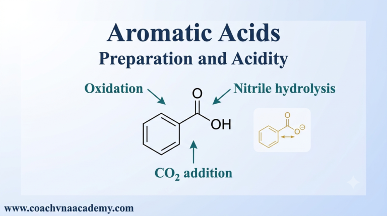 Benzoic acid structure illustrating aromatic-acid preparation and acidity.