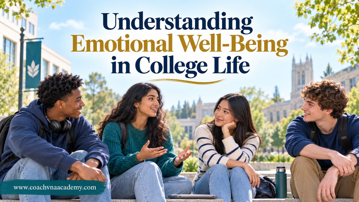 College student reflecting on emotional well-being in college life
